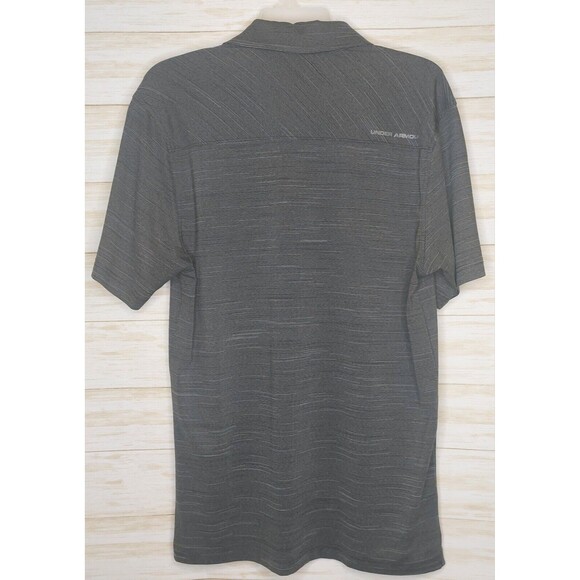 Under Armour Loose Heat Gear Polo Shirt Blk/Drk Gray Golf Casual Mens Sz Small - Picture 3 of 6